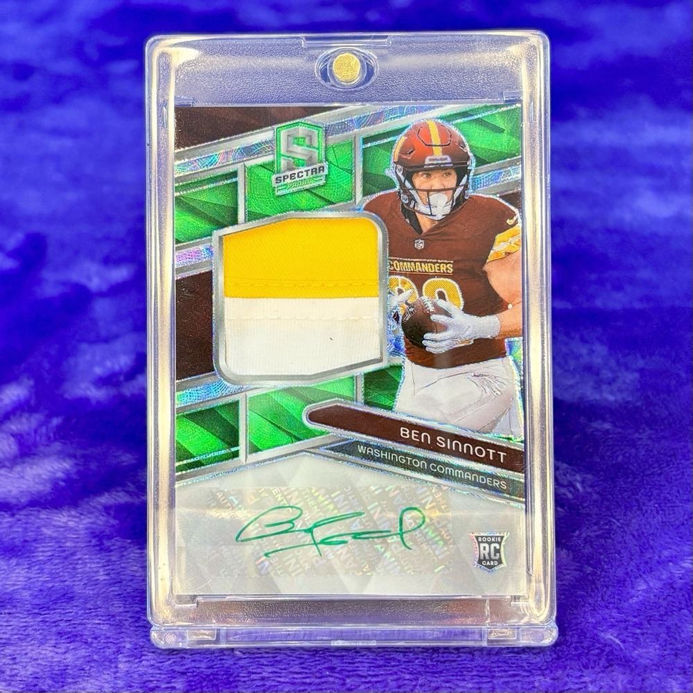 Ben Sinnott 2024 Panini Spectra 237 Rookie Patch Auto Neon Green Prizm /35 RPA